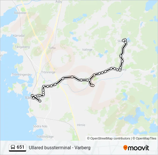 651 Bus Line Map
