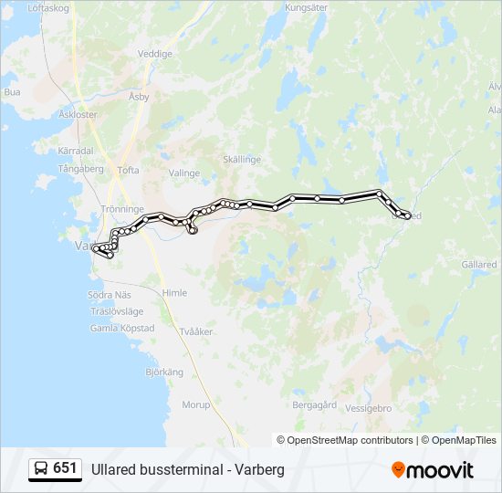 651 bus Line Map