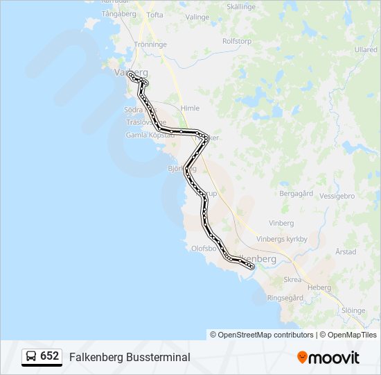 652 buss Linje karta