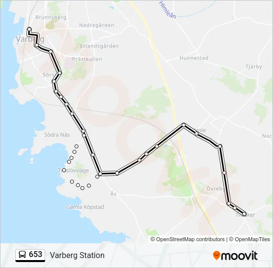 653 Bus Line Map