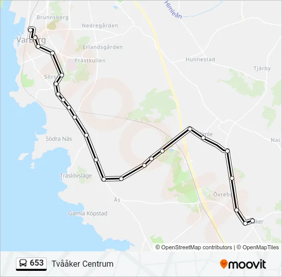 653 Bus Line Map