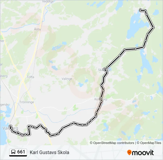 661 Bus Line Map