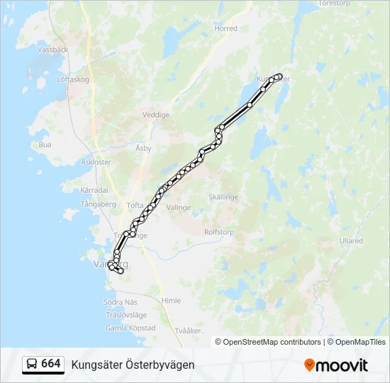664 Bus Line Map