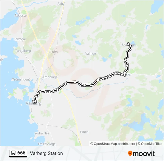 666 Bus Line Map