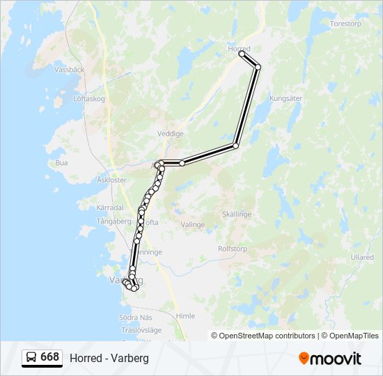 668 bus Line Map