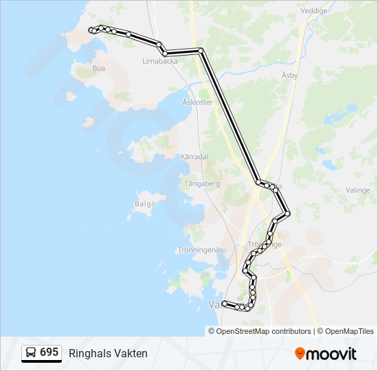 695 bus Line Map