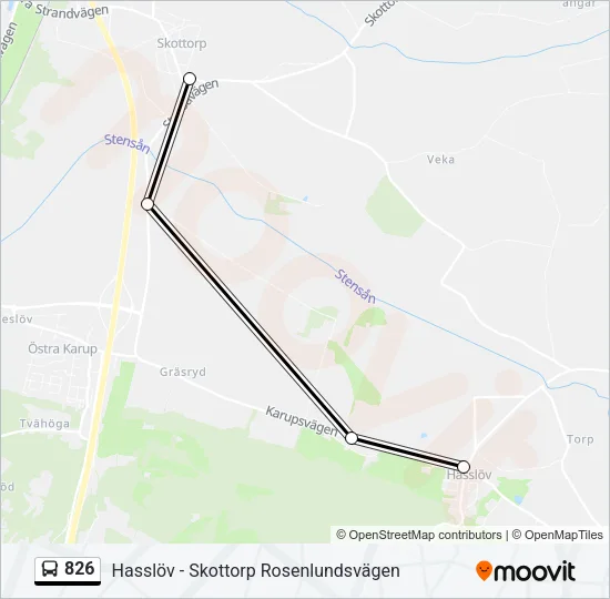 826 Bus Line Map