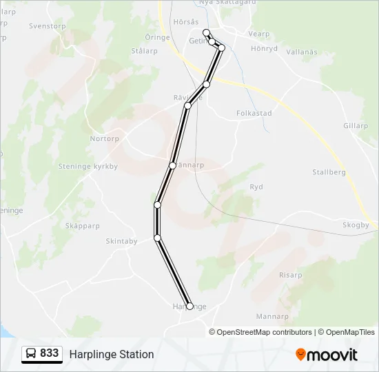 833 Bus Line Map