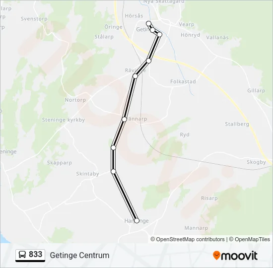 833 Bus Line Map