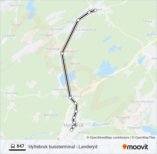 847 bus Line Map