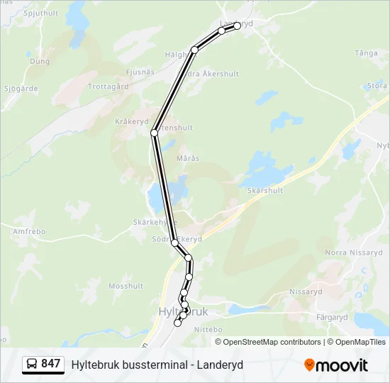 847 Bus Line Map