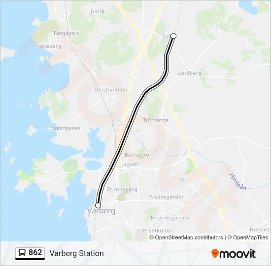 862 Bus Line Map