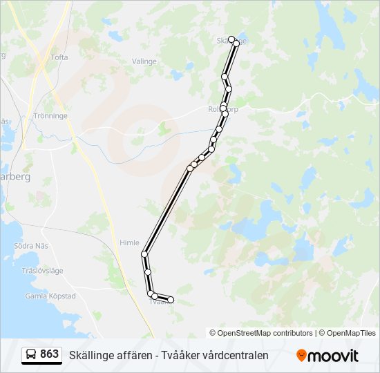 863 bus Line Map