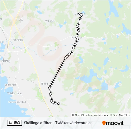 863 Bus Line Map