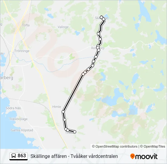 863 Bus Line Map