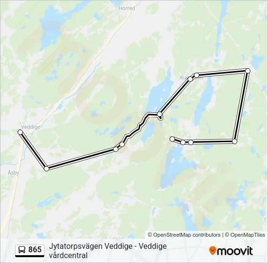 865 Bus Line Map