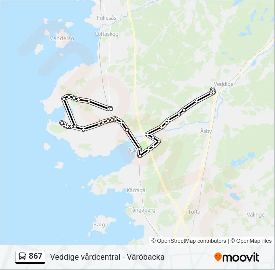 867 Bus Line Map