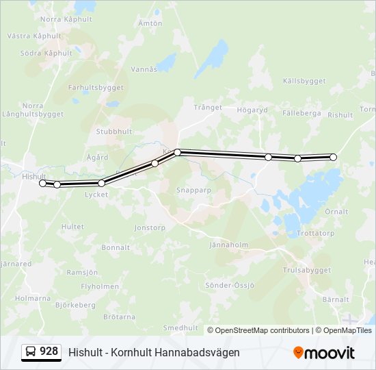 928 bus Line Map