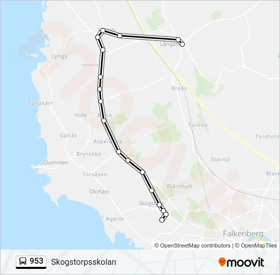 953 Bus Line Map
