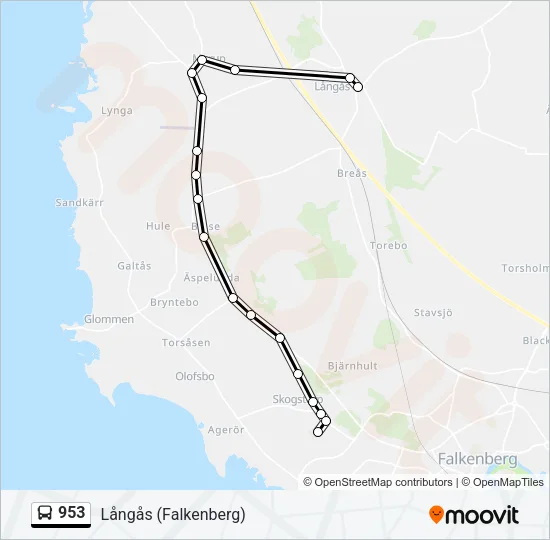 953 Bus Line Map
