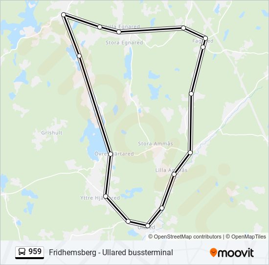 959 bus Line Map