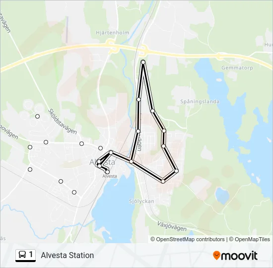 1 Bus Line Map