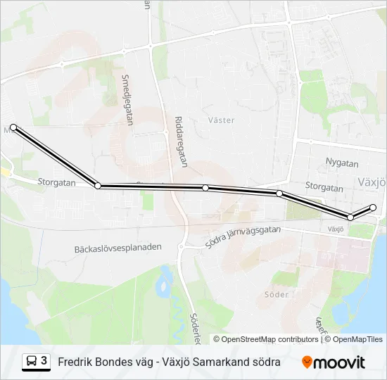 3 Bus Line Map
