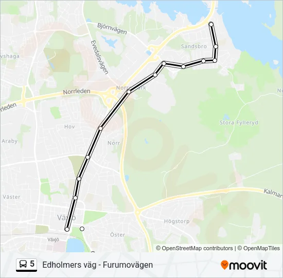 5 Bus Line Map