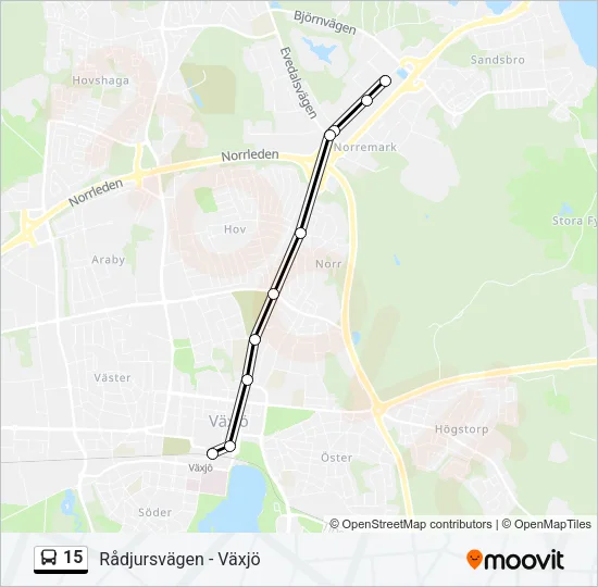 15 Bus Line Map
