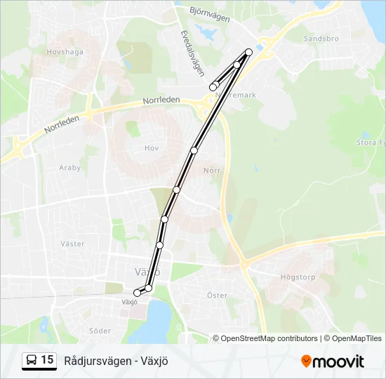 15 Bus Line Map