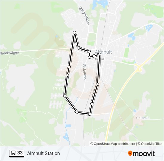 33 bus Line Map