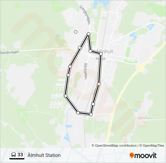 33 Bus Line Map