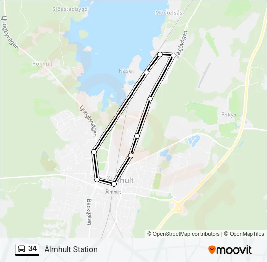34 Bus Line Map