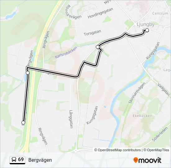 69 Bus Line Map