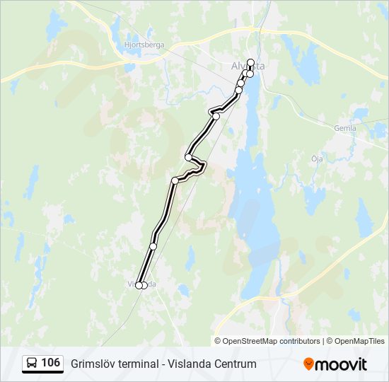 106 bus Line Map