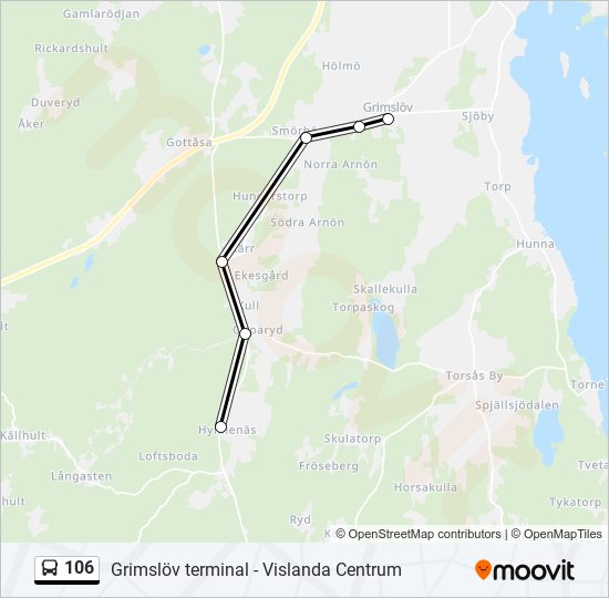 106 bus Line Map