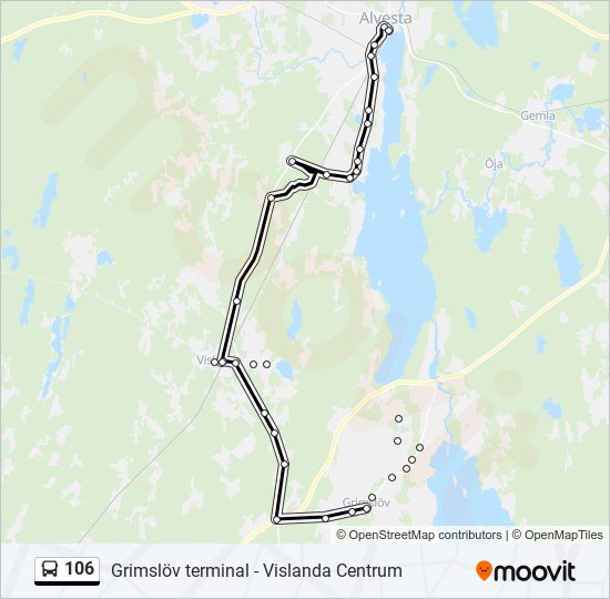 106 bus Line Map