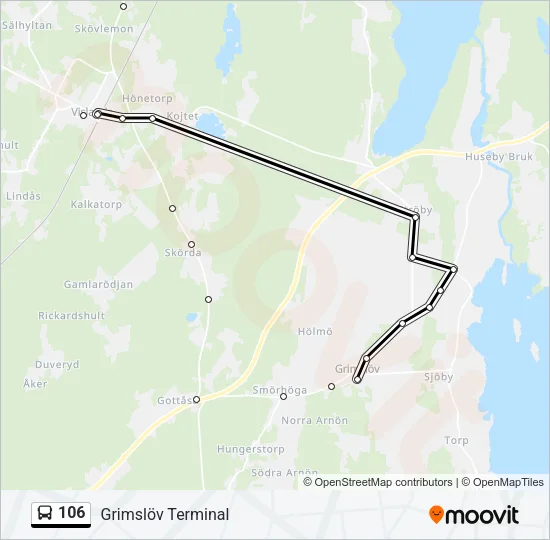 106 Bus Line Map