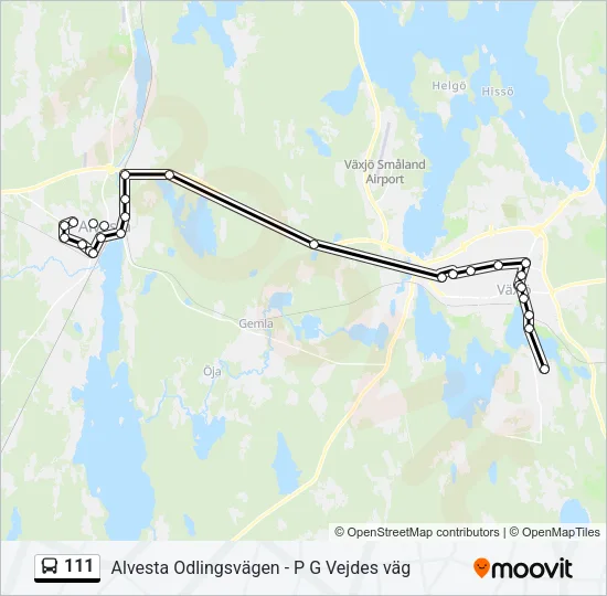 111 Bus Line Map