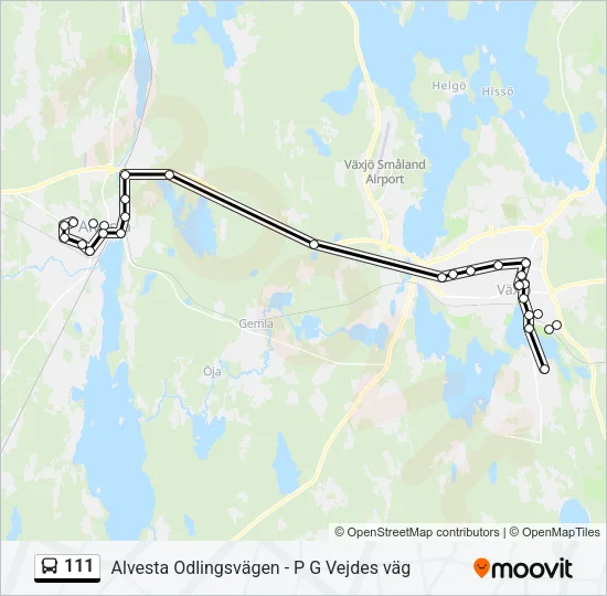 111 Bus Line Map