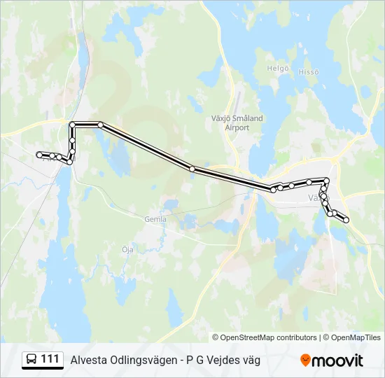111 Bus Line Map