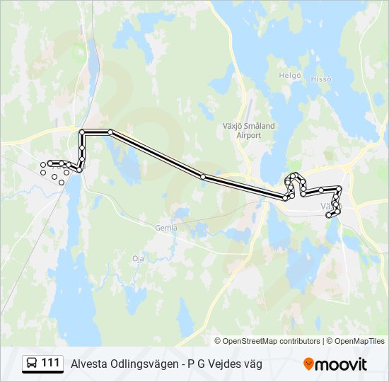 111 bus Line Map