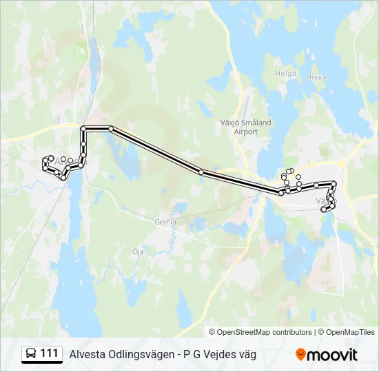 111 Bus Line Map