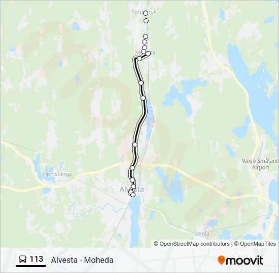 113 Bus Line Map