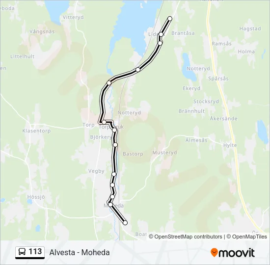 113 Bus Line Map