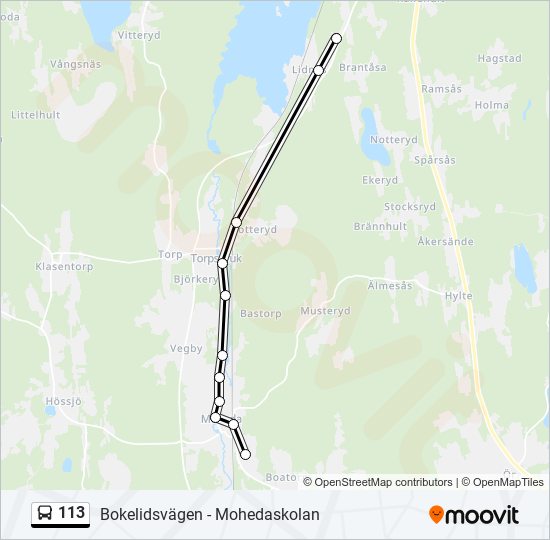 113 bus Line Map