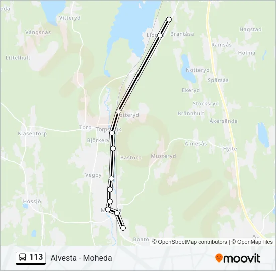 113 Bus Line Map