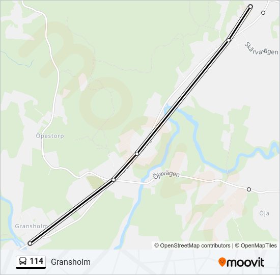 114 bus Line Map