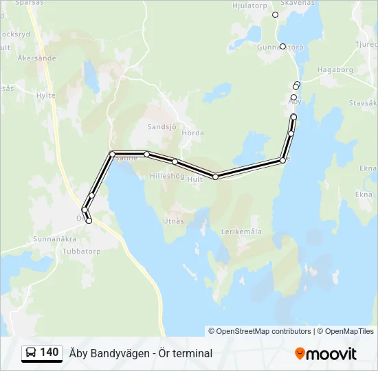 140 Bus Line Map