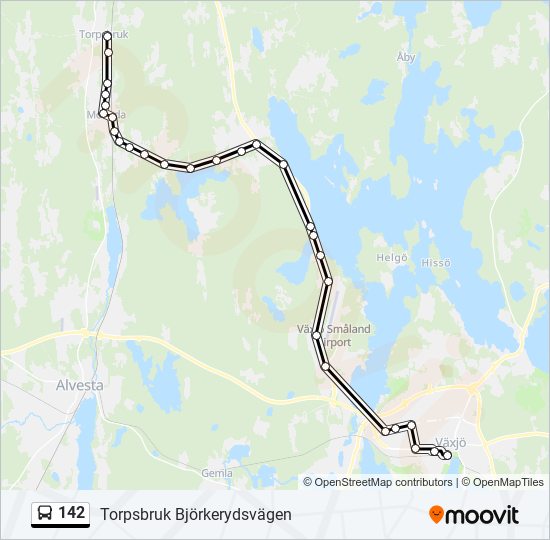 142 bus Line Map